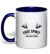 Чашка з кольоровою ручкою Free spirit Глибокий темно-синій Чашка з кольоровою ручкою Free spirit Глибокий темно-синій фото