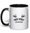 Чашка з кольоровою ручкою Free spirit Чорний Чашка з кольоровою ручкою Free spirit Чорний фото