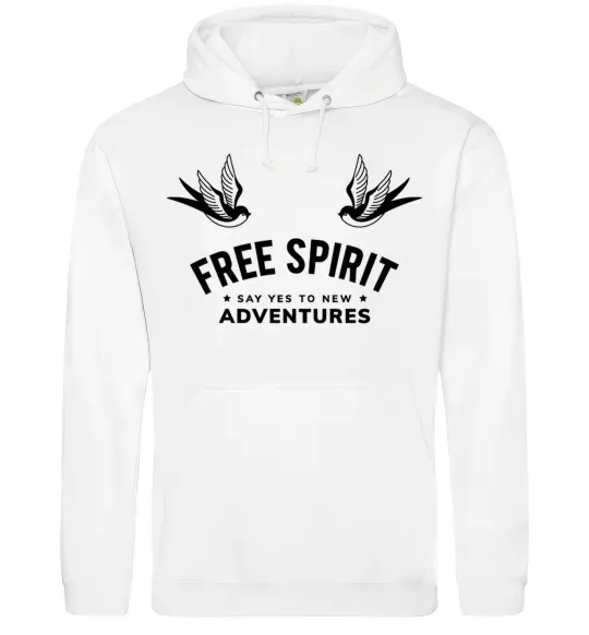 Мужская толстовка (худи) Free spirit Белый фото