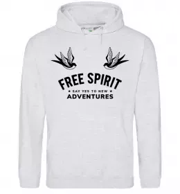 Жіноча толстовка (худі) Free spirit Сірий меланж фото