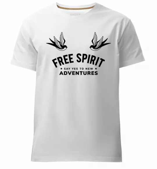 Мужская премиум футболка Free spirit Белый фото