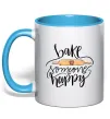 Чашка с цветной ручкой Bake someone happy Голубой фото