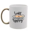 Чашка с цветной ручкой Bake someone happy Золото фото