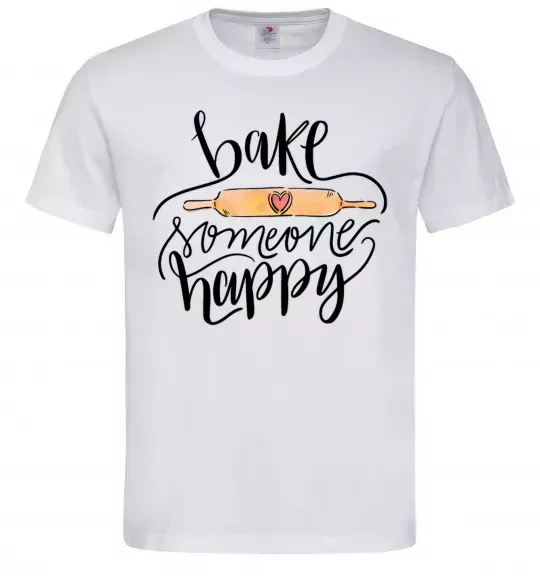 Мужская футболка Bake someone happy Белый фото