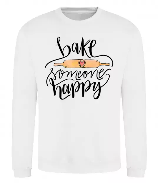 Свитшот Bake someone happy Белый фото