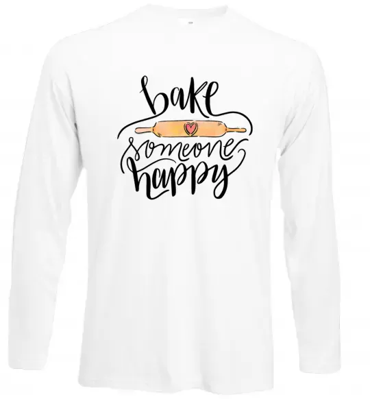Лонгслив Bake someone happy Белый фото