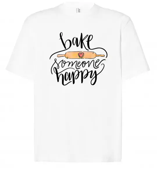 Футболка Оверсайз Bake someone happy Белый фото