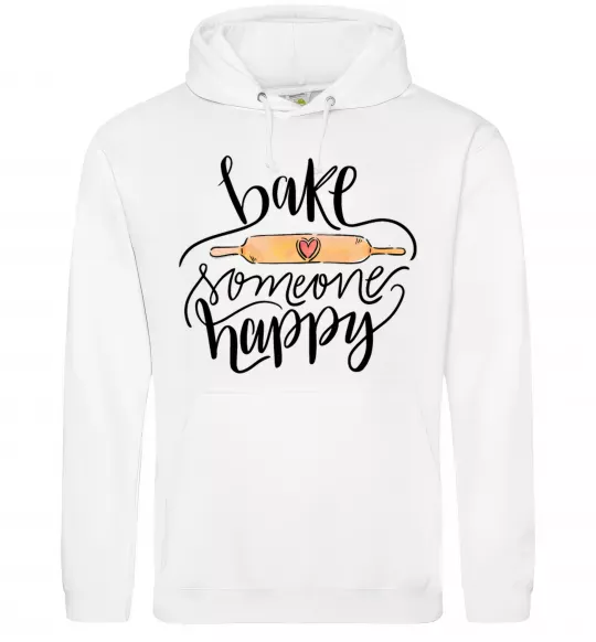 Мужская толстовка (худи) Bake someone happy Белый фото