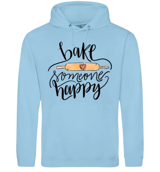 Мужская толстовка (худи) Bake someone happy Голубой фото