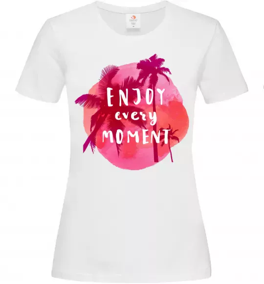Женская футболка Enjoy every moment summer Белый фото