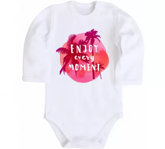 Дитячий бодік Enjoy every moment summer Білий фото