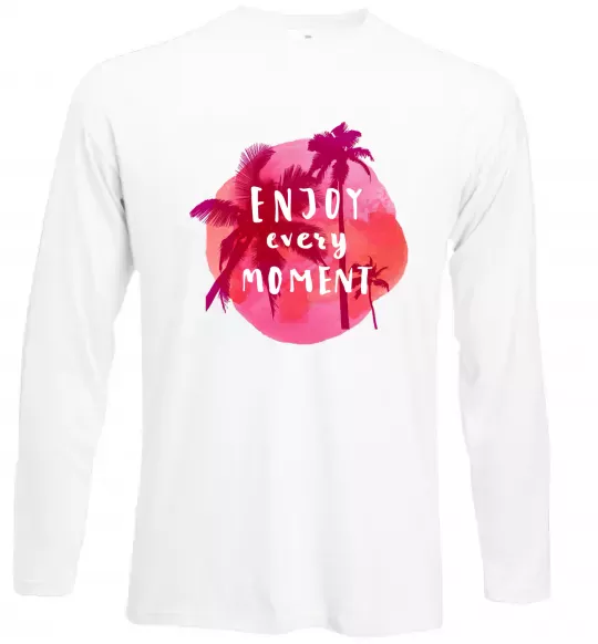 Лонгслив Enjoy every moment summer Белый фото