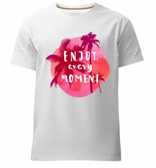 Мужская премиум футболка Enjoy every moment summer Белый фото