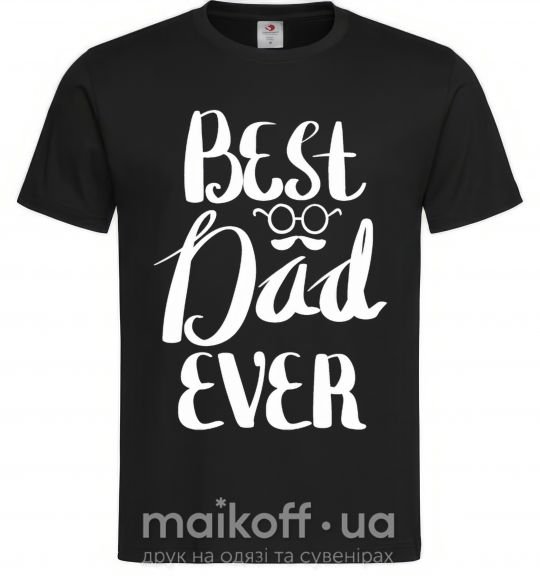 Мужская футболка Best dad ever glasses Черный фото