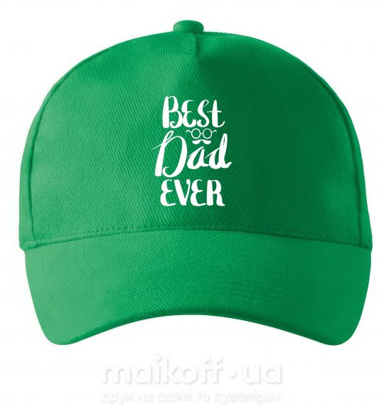 Кепка Best dad ever glasses Зеленый фото