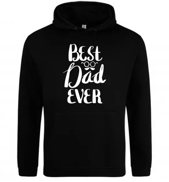 Мужская толстовка (худи) Best dad ever glasses Черный фото