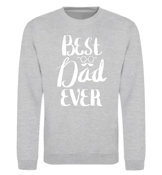 Свитшот Best dad ever glasses Серый меланж фото