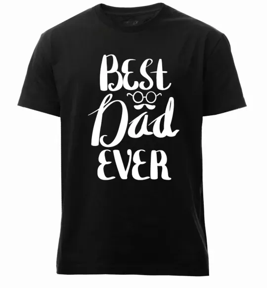 Мужская премиум футболка Best dad ever glasses Черный фото