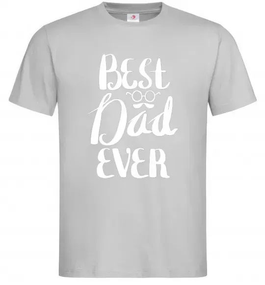 Мужская футболка Best dad ever glasses Серый фото