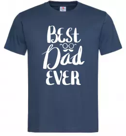 Мужская футболка Best dad ever glasses Темно-синий фото