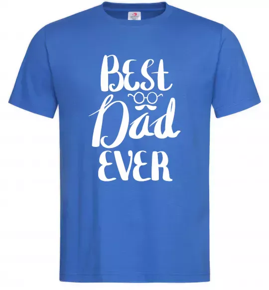 Мужская футболка Best dad ever glasses Ярко-синий фото