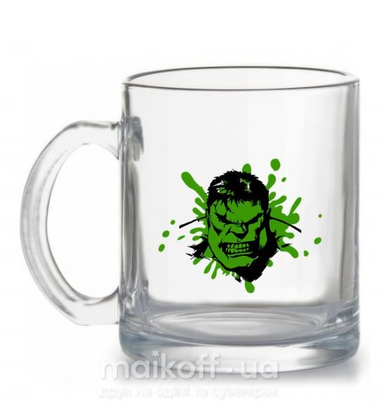 Чашка скляна Angry Hulk Прозорий фото