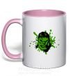 Чашка с цветной ручкой Angry Hulk Нежно розовый фото