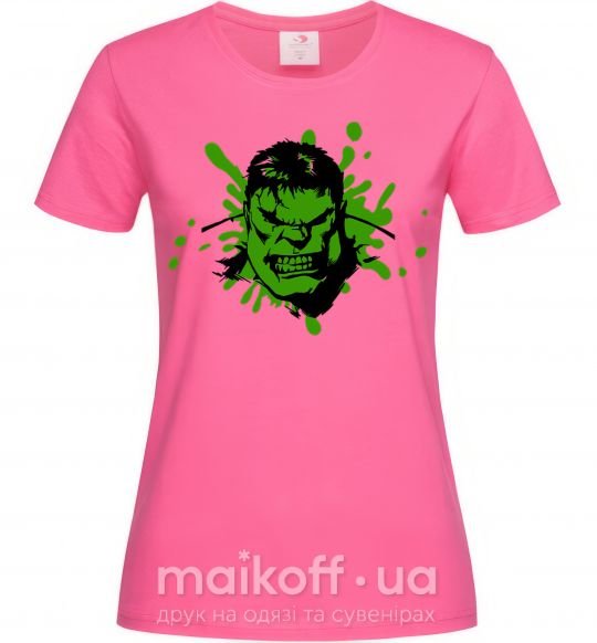 Женская футболка Angry Hulk Ярко-розовый фото