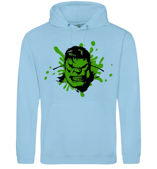 Жіноча толстовка (худі) Angry Hulk Блакитний фото