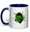 Чашка з кольоровою ручкою Angry Hulk Глибокий темно-синій фото
