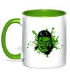Чашка з кольоровою ручкою Angry Hulk Зелений фото