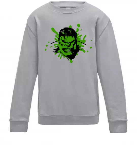 Детский Свитшот Angry Hulk Серый меланж фото