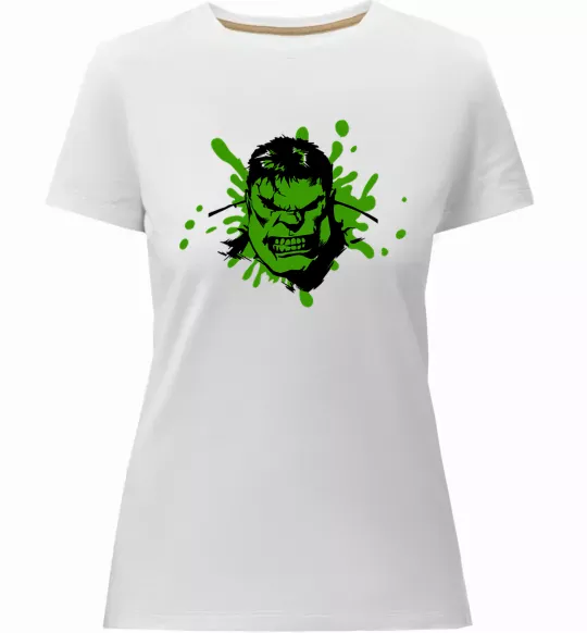 Жіноча преміум футболка Angry Hulk Білий фото