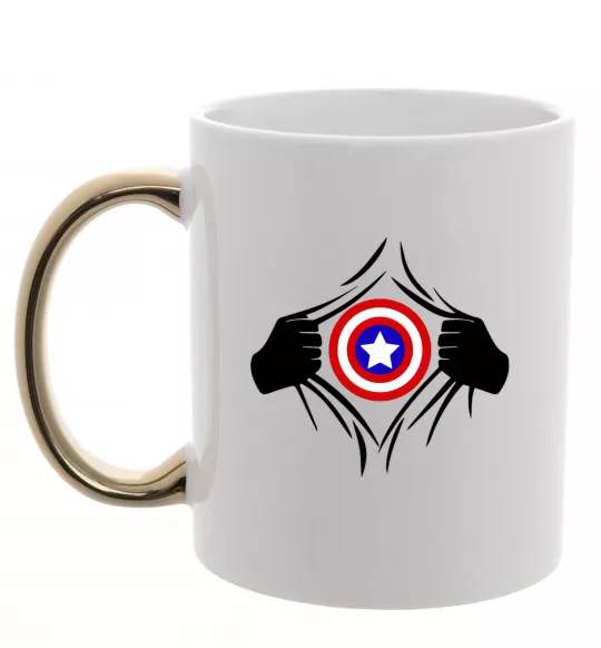 Чашка с цветной ручкой Costume Captain America Золото фото