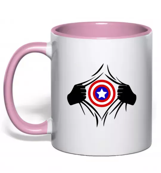 Чашка с цветной ручкой Costume Captain America Нежно розовый фото