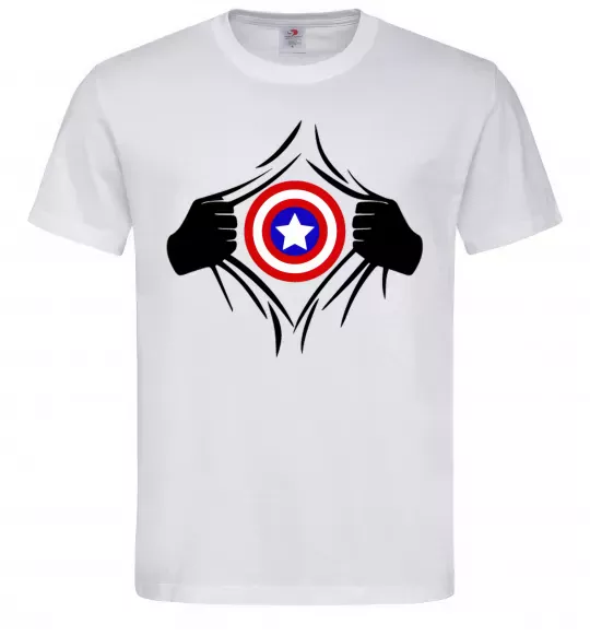 Мужская футболка Costume Captain America Белый фото