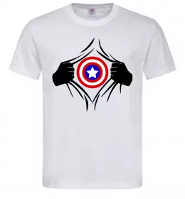 Мужская футболка Costume Captain America Белый фото