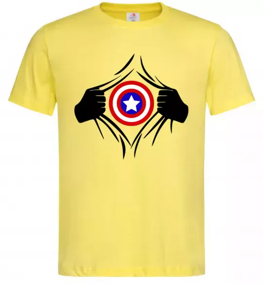 Мужская футболка Costume Captain America Лимонный фото