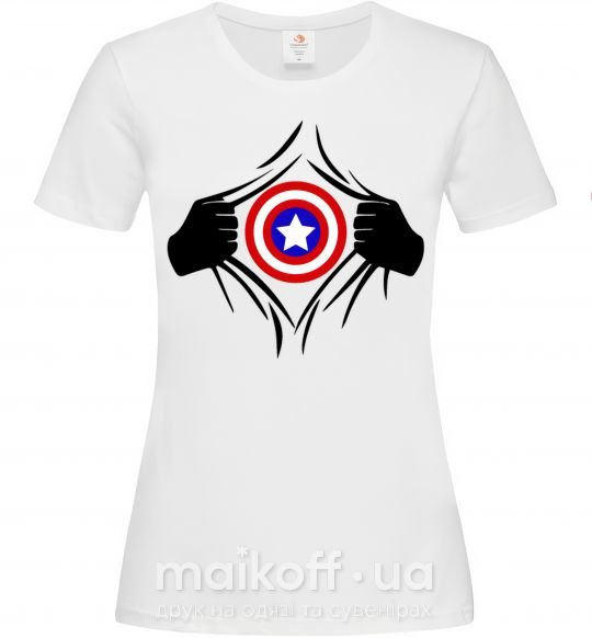 Женская футболка Costume Captain America Белый фото