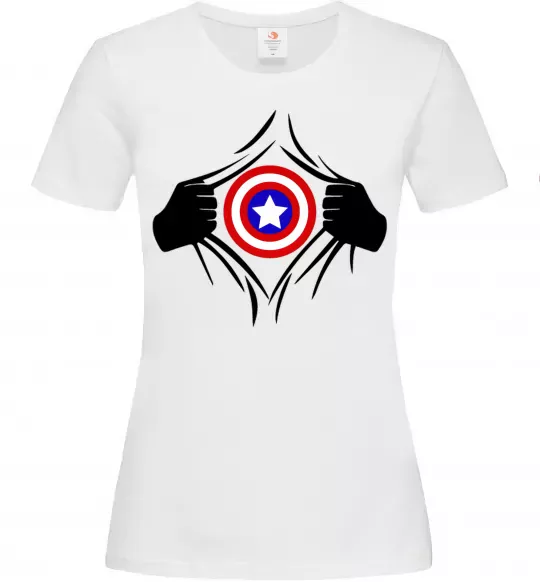 Жіноча футболка Costume Captain America Білий фото