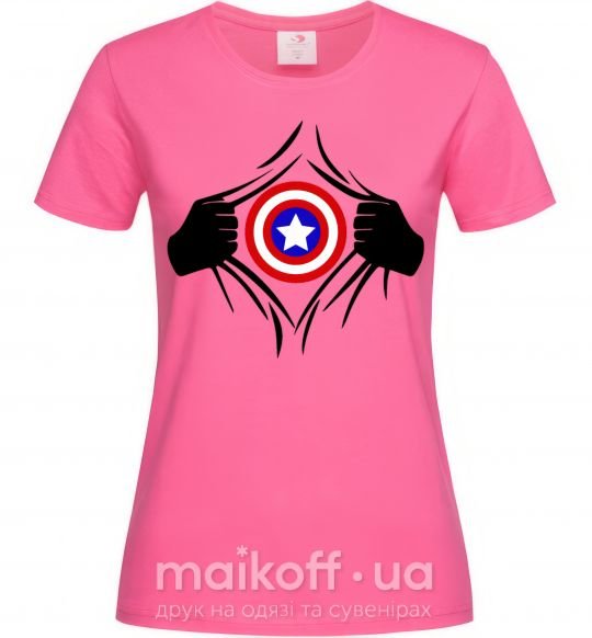 Женская футболка Costume Captain America Ярко-розовый фото