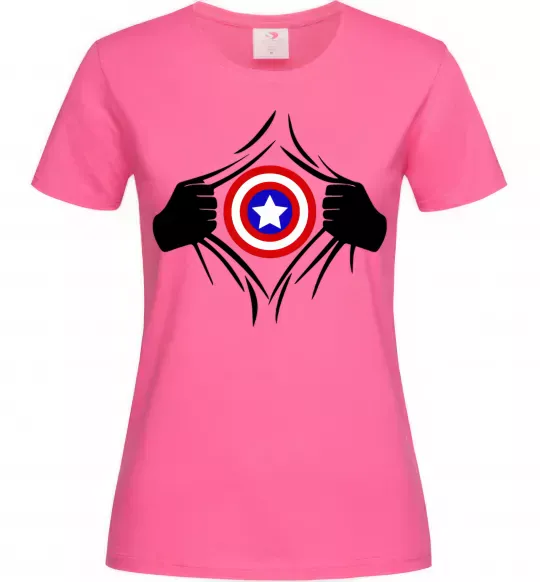 Жіноча футболка Costume Captain America Яскраво-рожевий фото