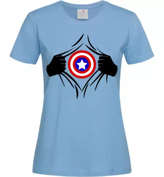 Жіноча футболка Costume Captain America Блакитний фото