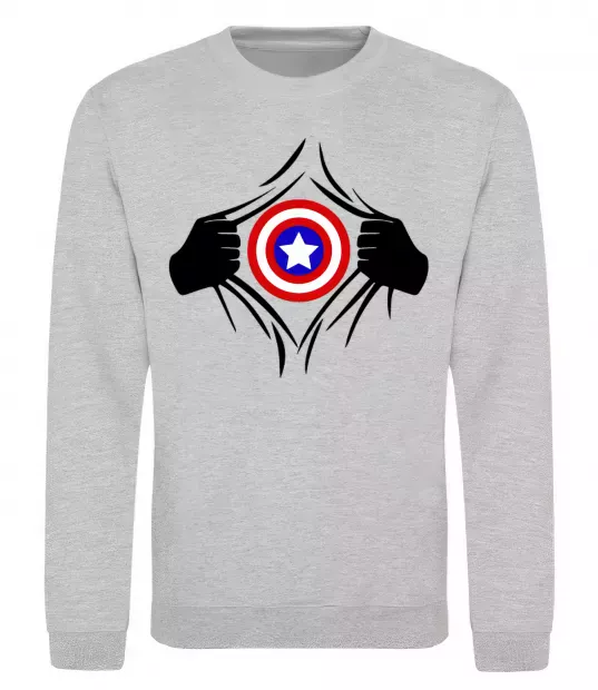 Світшот Costume Captain America Сірий меланж фото