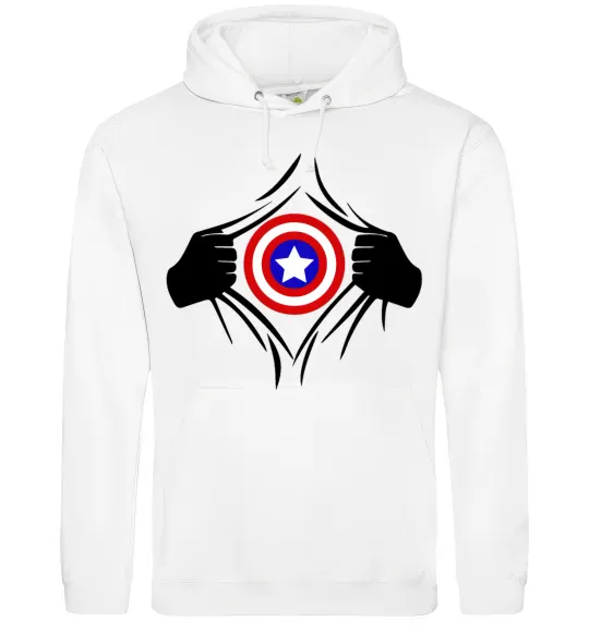 Чоловіча толстовка (худі) Costume Captain America Білий фото