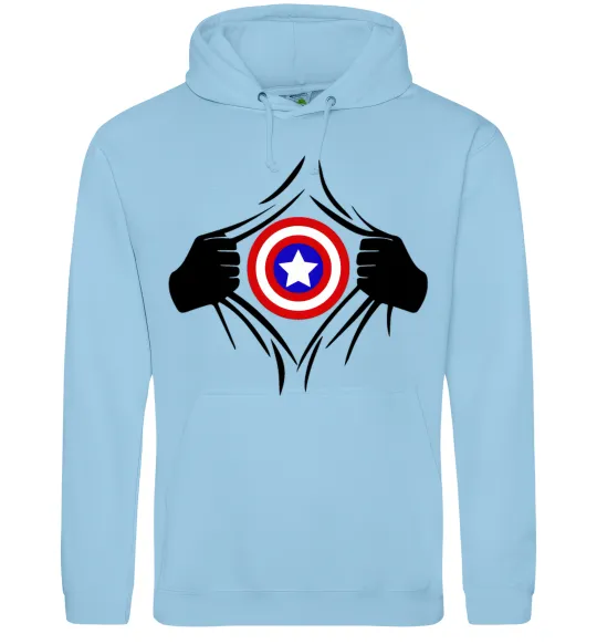 Чоловіча толстовка (худі) Costume Captain America Блакитний фото