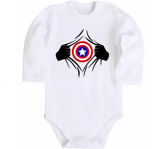 Детский боди Costume Captain America Белый фото