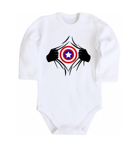 Дитячий бодік Costume Captain America Білий фото
