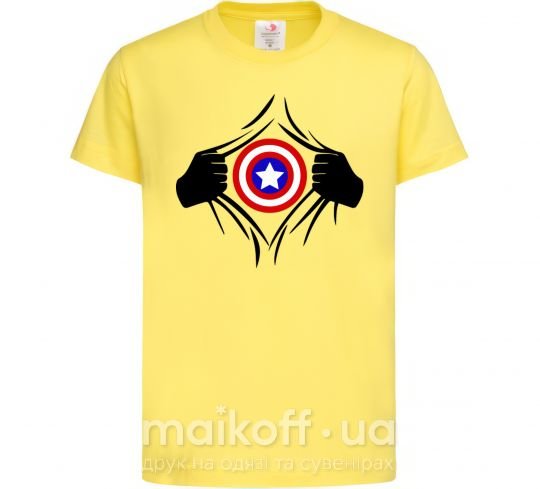 Дитяча футболка Costume Captain America Лимонний фото