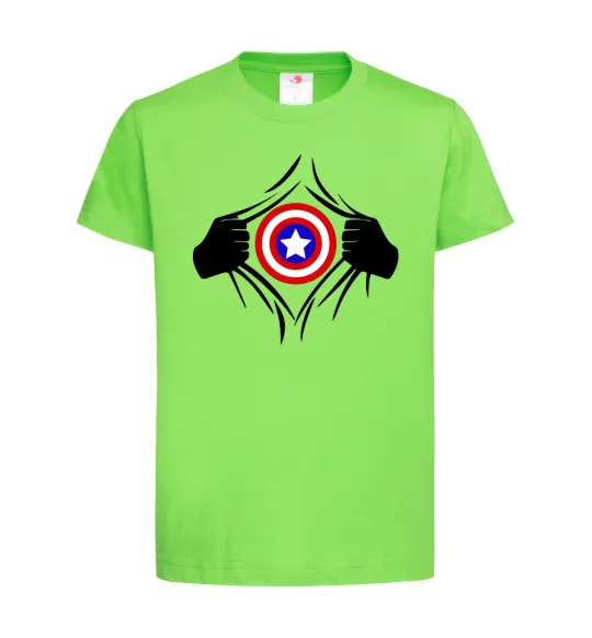 Дитяча футболка Costume Captain America Лаймовий фото